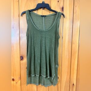 Rock & Republic Green Sleeveless Ribbed Tank Top
